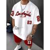 LOSANGLES NO.23 Print Men'S Summer Casual Short Sleeve T-Shirt Shorts Set Adult Basketball JoggingOversized 2 Piece Set Clothes