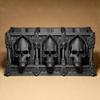 3-Slot Skull Makeup Brush Box Spooky Small Skull Storage Rack  Indoor Desktop