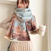 New Winter Imitation Cashmere Scarf for Women Literary  Light and Luxurious Style  Jiangnan Jacquard Scarf Plus Velvet Warm Shawl