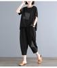 2025 Casual Plus-Size Summer Two-Piece Set: Loose Short-Sleeved Top & Trousers