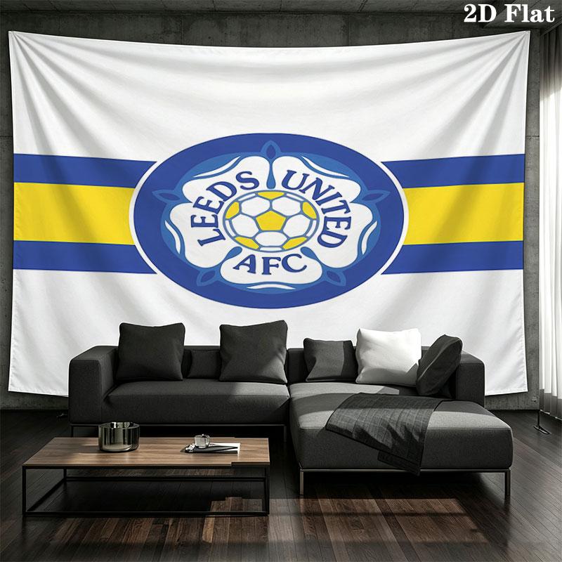 Leeds United Football Club Wall Tapestry Aesthetic Wall Hanging Printed Fabric Blanket Decorative Tapestries for Bedroom Living Room Home Decor