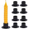DEYBBY Black Metal Taper Candle Holders Set of 8, Short Iron Candlestick Holders for Anniversary Dinner Housewarming Room Decor Wedding