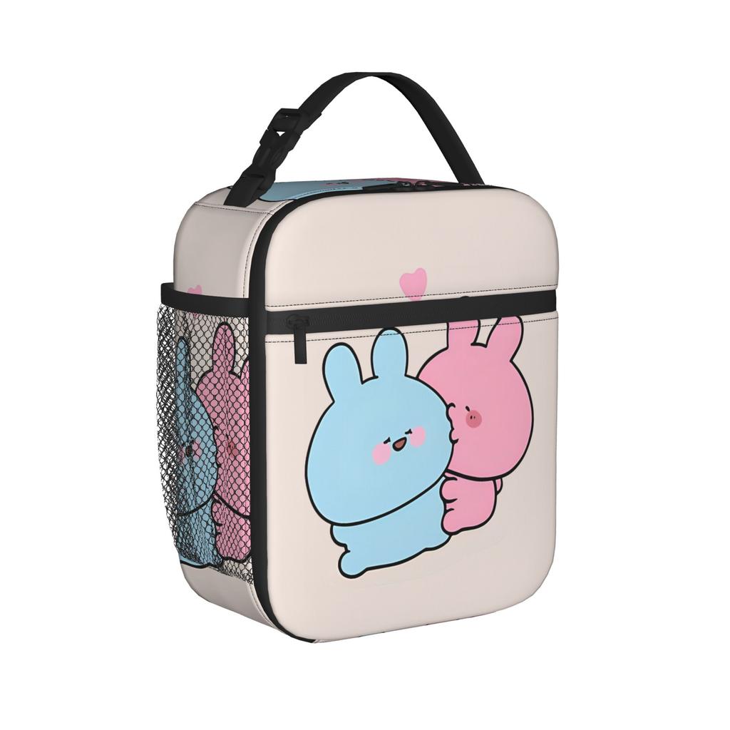 Pink And Blue Romantic Mode Couples Love Insulated Lunch Bags Leakproof Asamimichaan Asamimi Reusable Thermal Bag Tote Lunch Box
