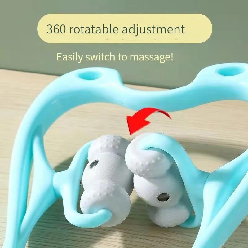 Deep Tissue Neck Massager 360 Roller For Neck Shoulder Waist Leg Foot Pain Relief Handheld Relaxer Tool