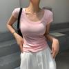 230g Pure Cotton Short-sleeved T-shirt for Women In Summer New Solid Color Round Neck Versatile Simple Base Shirt Korean Women's Clothing