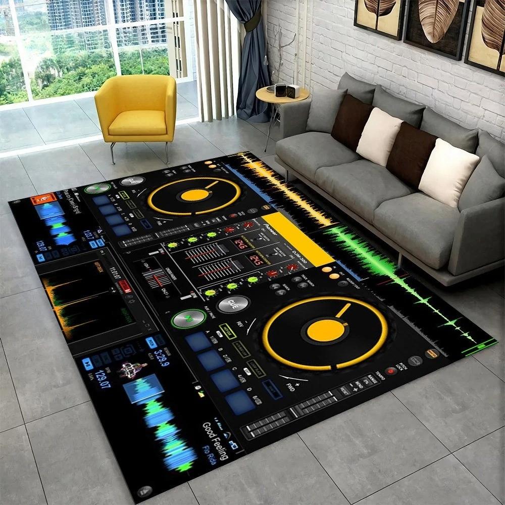 3D DJ Music Screen Keyboard Area Rug Carpet Rug for Living Room Bedroom Sofa Doormat Decoration Kid Play Non-slip Floor Mat Gift