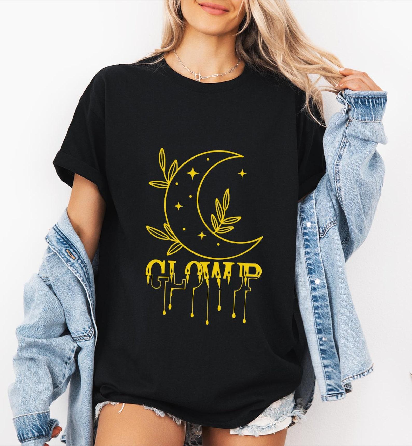 Celestial Moon T-shirt: Gold  Glowup  Graphic Tee 2XL