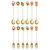 6pcs/set Christmas Spoons for Home Tableware Coffee Spoon Teaspoons Dessert