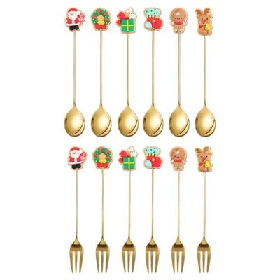 6pcs/set Christmas Spoons for Home Tableware Coffee Spoon Teaspoons Dessert