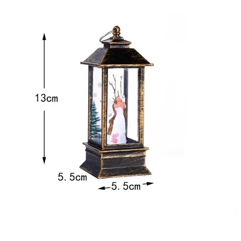 Lampă Pătrată Retro Lumină de Noapte Moș Crăciun Lumini LED de Crăciun cu Vânt Ornamente pentru Pomul de Crăciun Decorațiune de Crăciun pentru Casă Cadou