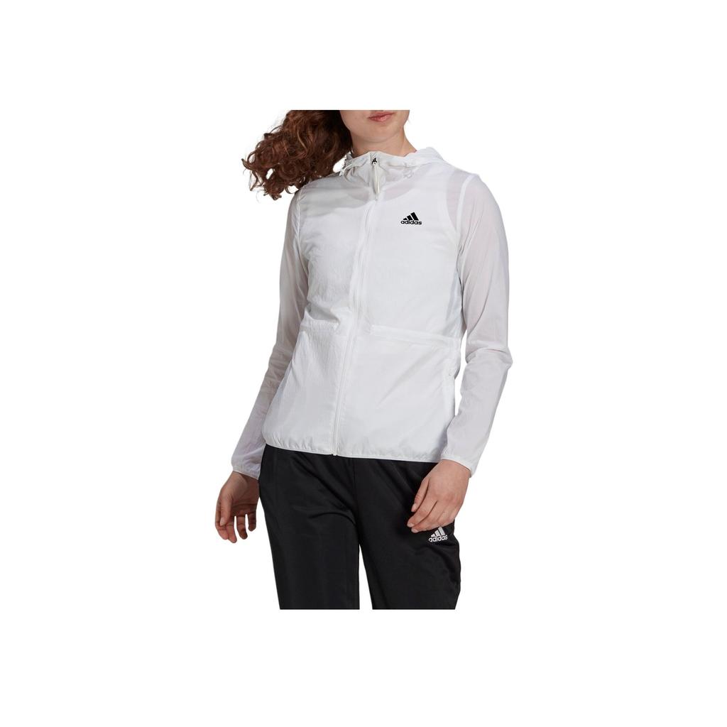 Adidas Woven Windbreaker Casual Sports Hooded Jacket Women Jacket White GQ0628