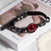 European-Asian Red Eye Demon Leather Collar: High-End Gothic Style Necklace for Women