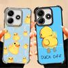 Funny Cute Cartoon Duck Plating Phone Case For Xiaomi Poco X5 X6 X7 X8 Pro Max F8 Ultra F7 M8 M7 M5S Redmi 15C 15 14C 13C 13 X3
