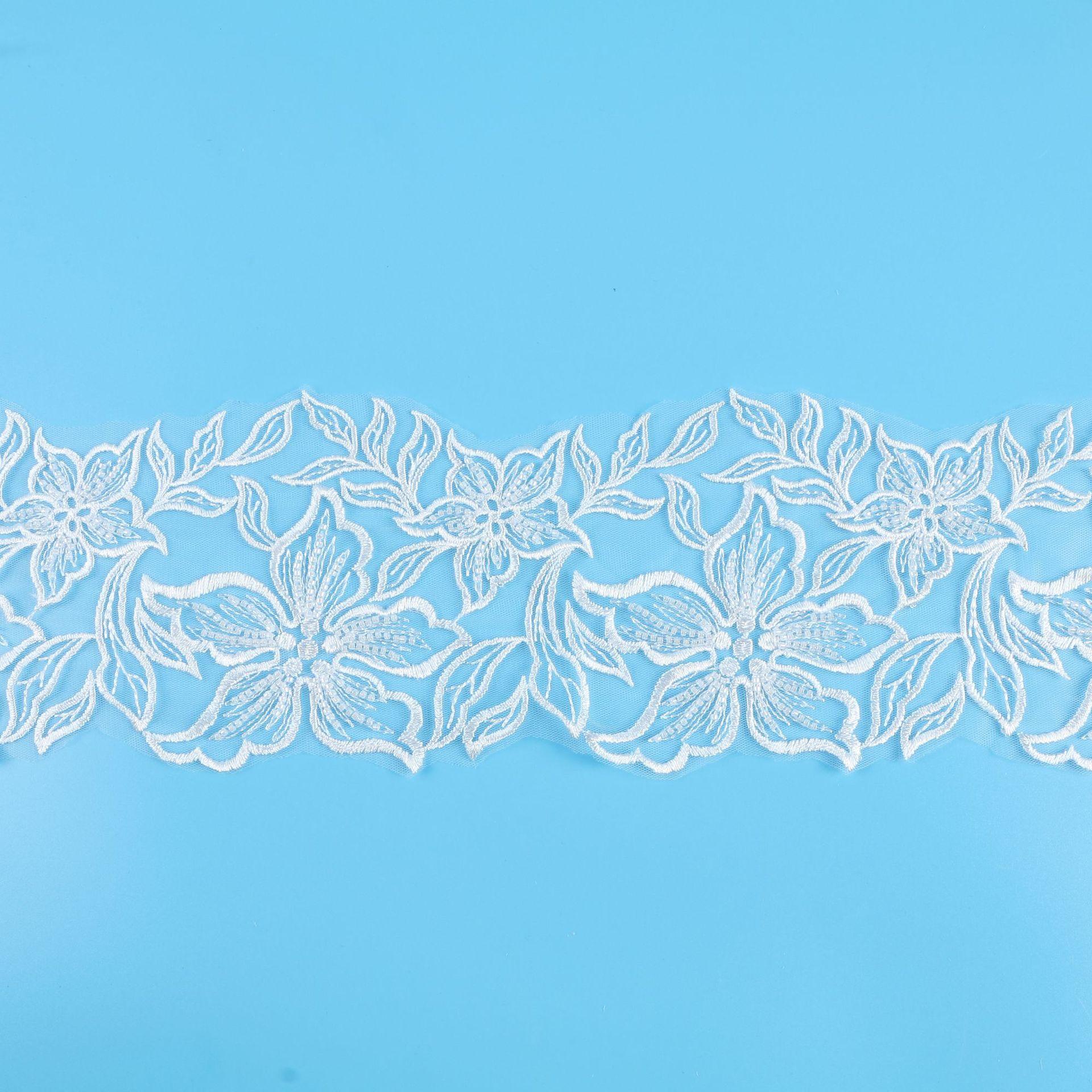 

Кружево Звезда Вышивка бисером Кружевные аксессуары Свадебная фата Детская одежда Сценическая одежда Кружево 14 см White/Beads/14CM