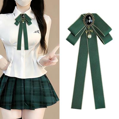 Damen Uni-Farbe Schleifenband - Hemd-Accessoire im britischen College-Stil
