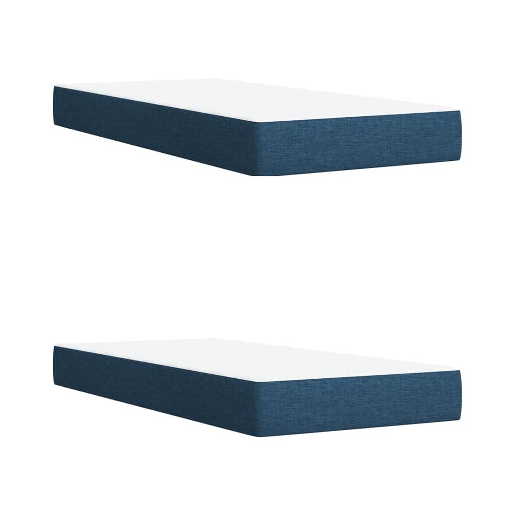 Box Spring Bed with Mattress Blue 200 x 200 cm Fabric