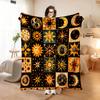 Vintage Himmel Flannel Blanket Soft Warm with Sun Moon Stars Perfect for Sofa Bed Car Office