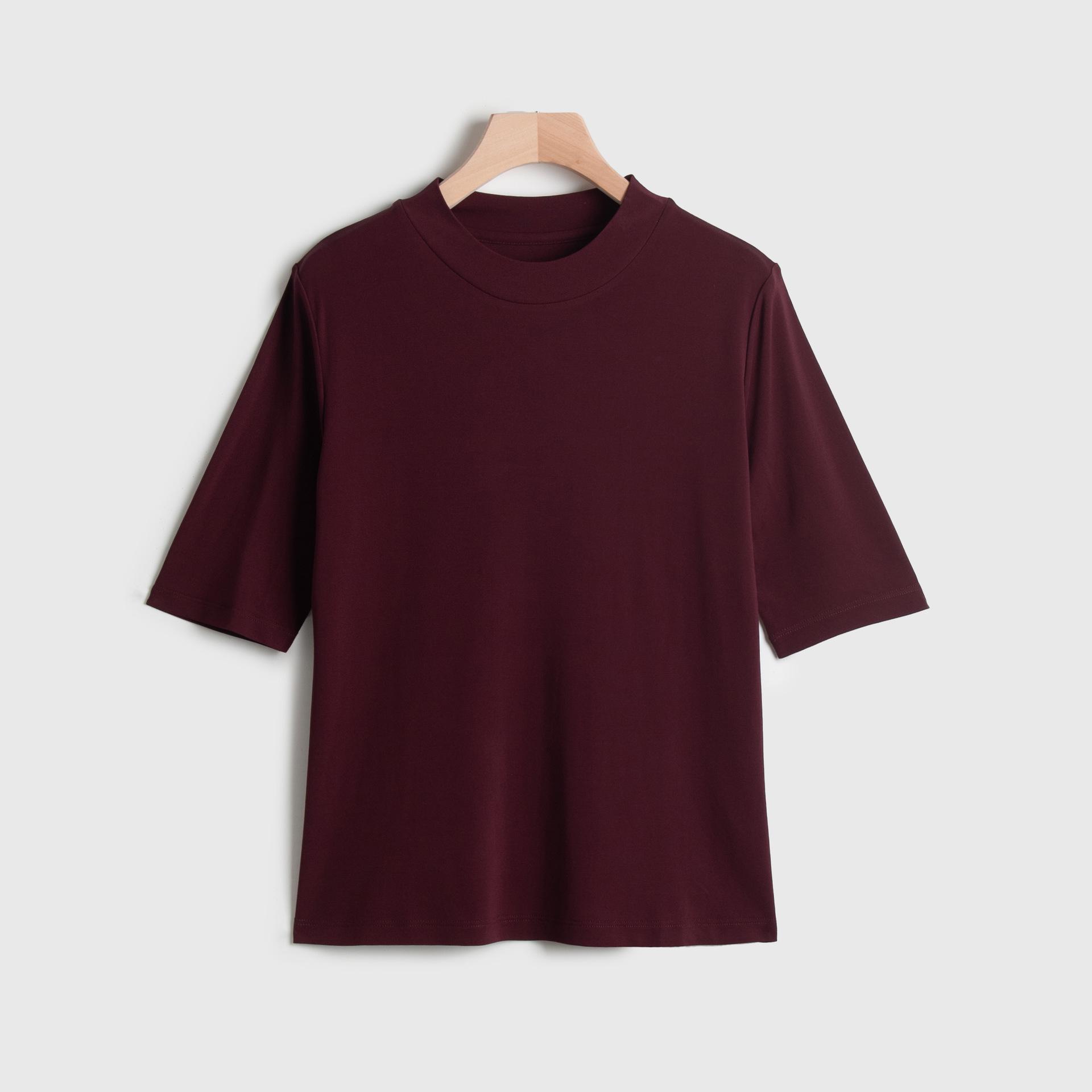 

Authentic Mulberry Silk Mid-Sleeve Round Neck T-Shirt - Solid, Breathable, Skin-Friendly, Versatile Basic Layer XXL