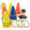 Carnival Games Set Propylene with Mesh Bag Traffic Cone Throwing Rings Set for Outdoor Sports 23cm 9.1in
