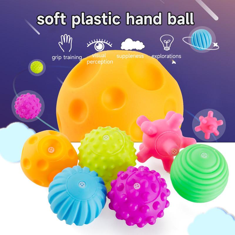 Baby Tactile Senses Toy Sensory Balls Rattles Toy Baby Touch Hand Ball Massage Soft Textured Balls Infant Senses Development Toy