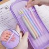 Double-layer Pen Bag Mesh Pen Pouch New Stationery Bag  Gift