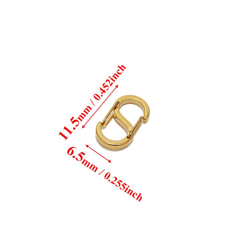 5Pcs 18k Gold Stainless Steel Chic Letter S Buckle Spring Lobster Clasps Necklace Hooks Bracelets Connector DIY Jewelry Making