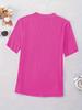 Vibrant Solid Color V-Neck Plus Size Casual Women's T-Shirt, Short Sleeve, 2025 Collection.