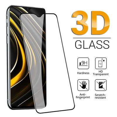 3D Temperli Cam Samsung A12 A32 A52 Xiaomi Poco M3 Redmi Not 10 Pro Huawei Honor 9A 10X Lite Ekran Kapak Koruyucu Tam Kapak Ekran Filmi