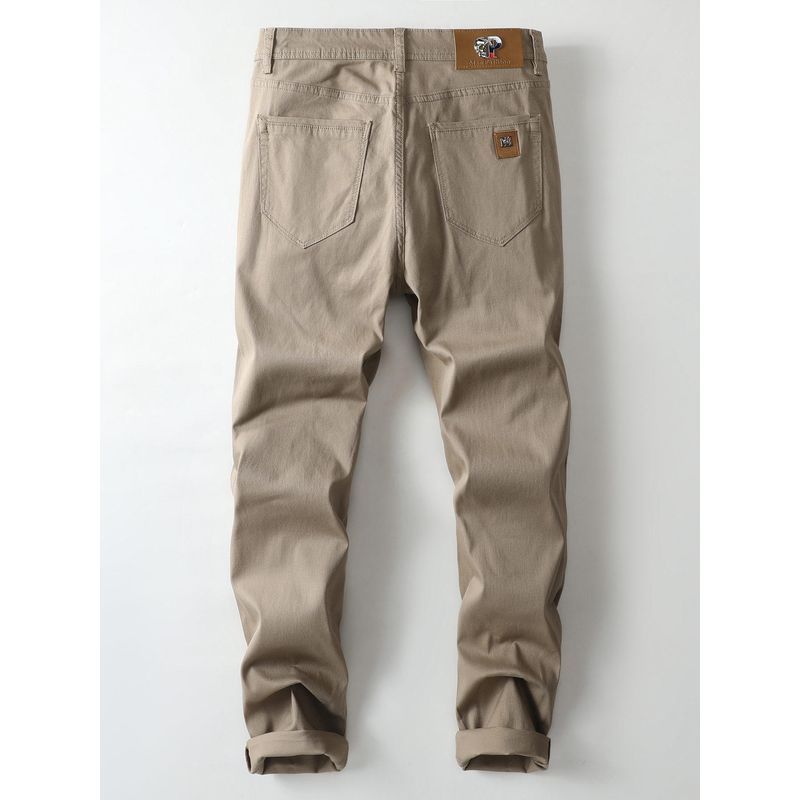 Men's Slim-Fit Casual Pants Made of Pure Cotton, 2024 New Spring/Autumn Style, Loose Straight-Leg Business Versatile Long Pants