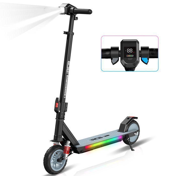 RCB R12 MAX Hulajnoga Elektryczna Czarna – 220W – 3 Prędkości – 7” – Kolorowe LED – Wyświetlacz cyfrowy – 15KM – Najlepszy prezent