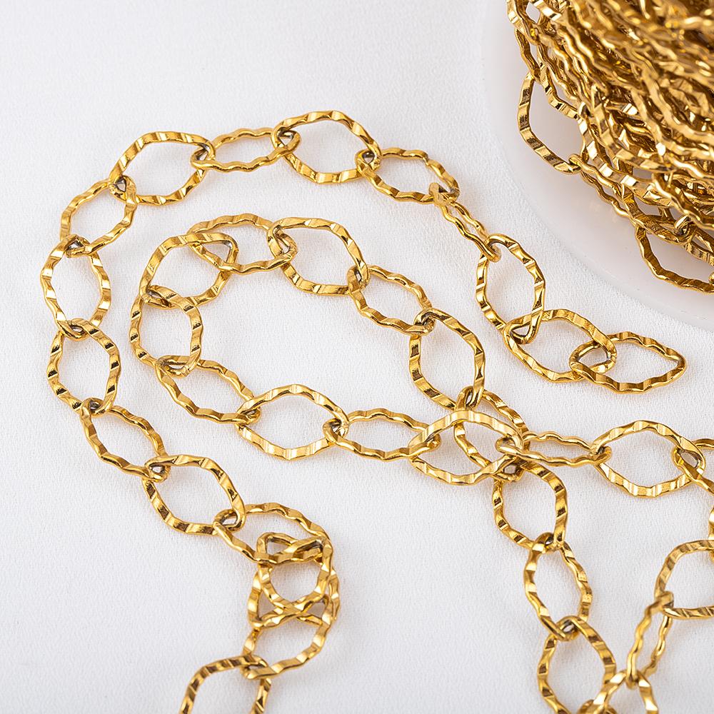 1Meter 2Meter Embossing 304 Stainless Steel Oval Shape Handmade Chains for DIY Necklace Bracelets Jewelry Making Accessories