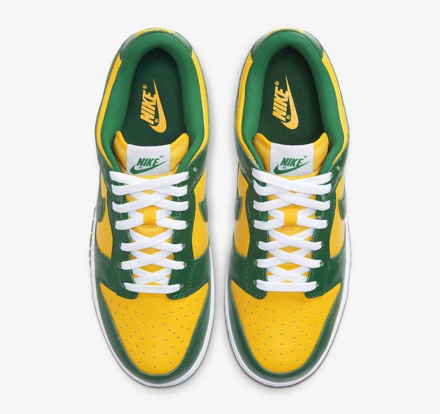 CU1727-700 Nike Dunk Low SP Brazil Varsity Maize Pine Green White (Men's)