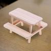 1:12 Desk Bench Model Mini House Adornment Dioramas Pet Room Wooden Table Stool for Micro