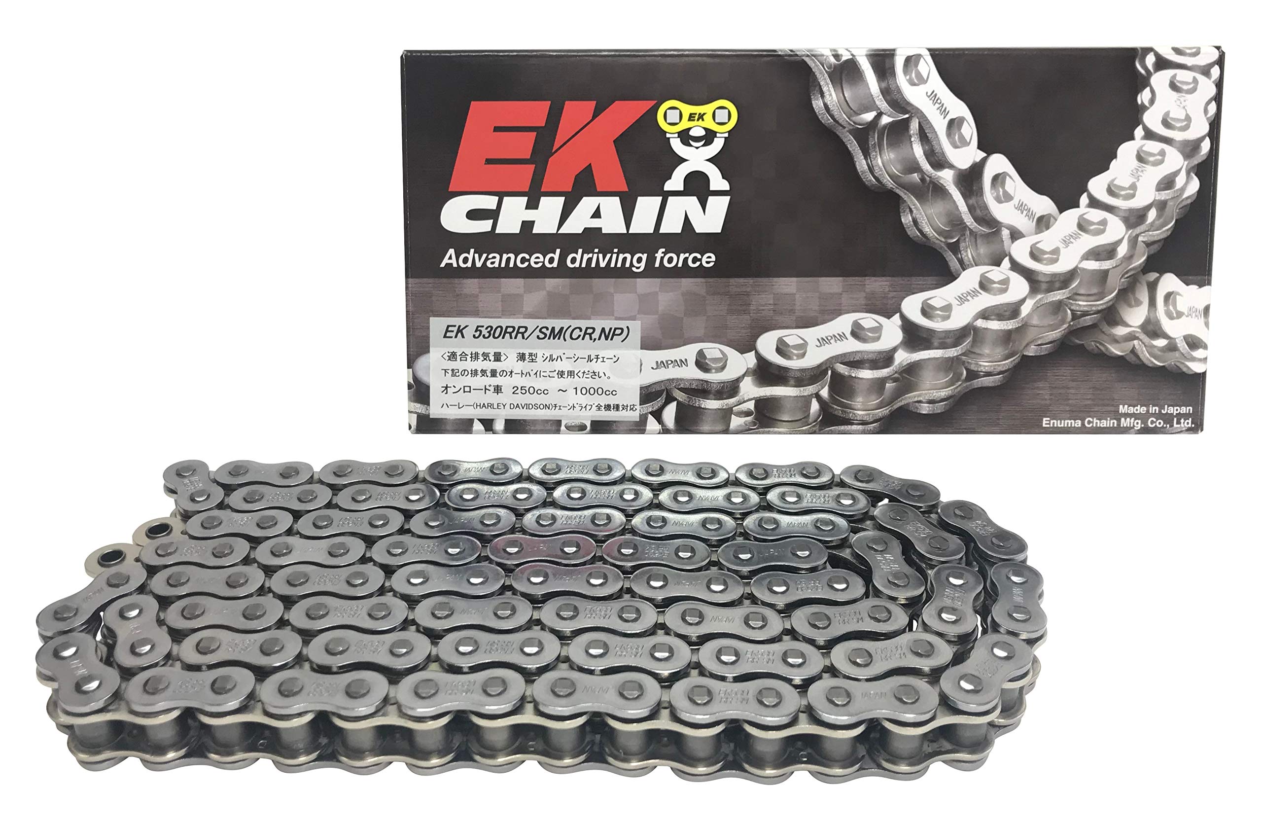 

EK Motorcycle Chain Silver 116L MLJ SX Ring Seal 530RR/SM (Caulking Joint) срібний