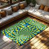 Tuniu Geometric Psychedelic Rainbow Swirl Area Rug Non-Slip Home Floor Carpet Mat