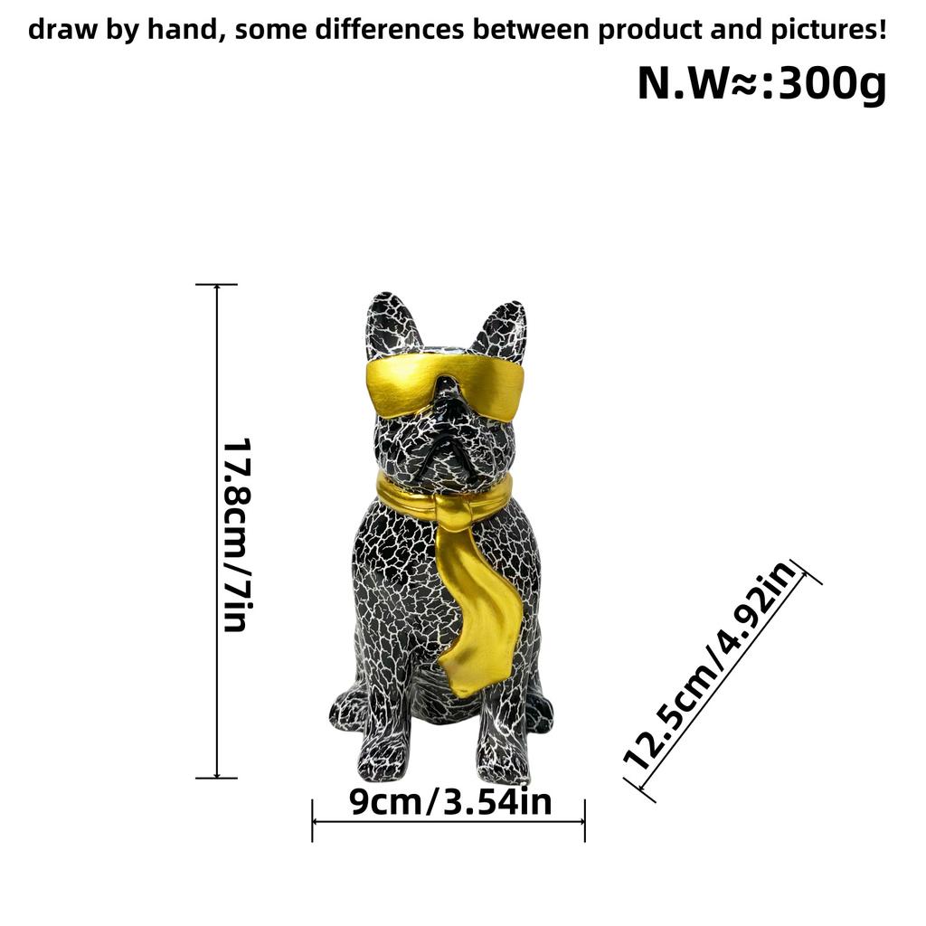 Simple Colorful Tie Dog Ornaments Living Room Entrance Desk Resin Crafts Home Decoration Supplies