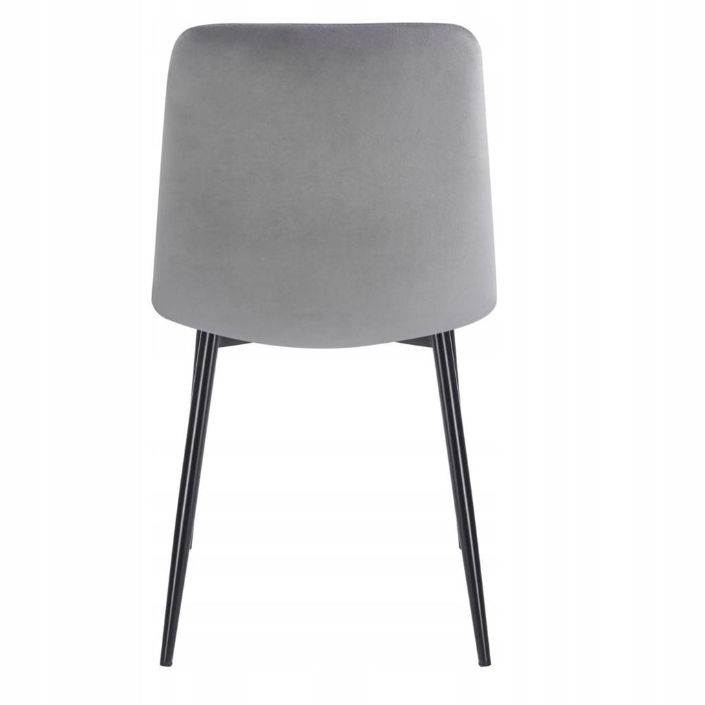 Gray velvet loft chair with upholstered black legs for the dining room Furnitex