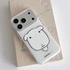 Korean Lovely Line White Puppy Phone Case For iPhone 17 Air 16 15 14 13 12 11 Pro Max 16e 17e X XR XS Max 7 8 Plus Soft Cover