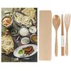 Tragbare Besteckbox Holz Essstäbchen Gabel Löffel Besteckset für Zuhause Reisegebrauch