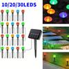 30-10LEDs Solar Ball Lawn Lights Waterproof Solar Pathway String Light for Outdoor Garden Patios Trail Lighting Decoration