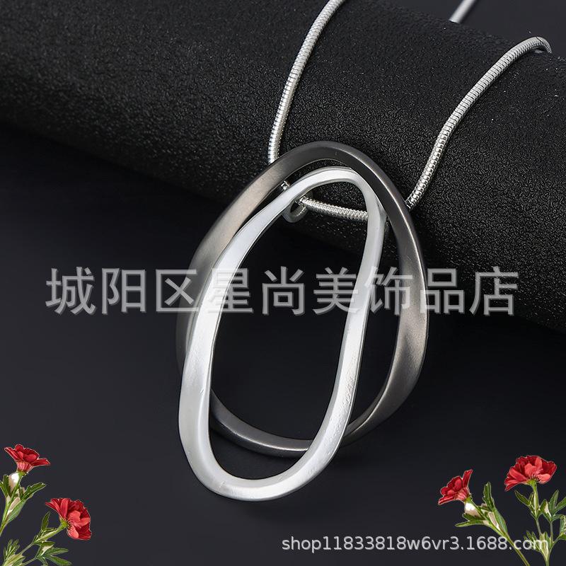 Эксклюзив для Моды Универсальное Длинное Ожерелье Овальное Неправильное Геометрическое Винтажное Премиум Женская Цепочка для Свитера