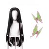 Anime Kochou Kanae Wig Kimetsu No Yaiba Cosplay Synthetic Black Long Heat Resistant Synthetic Hair Wigs Halloween