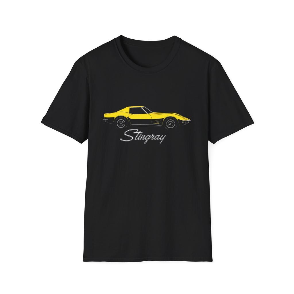 1969 Corvette Stingray C3 T-Shirt Yellow Muscle Car Tee Retro Classic Vette