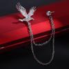 Rhinestone Men Brooch Zinc Zinc Alloy Suit Collar Pin Niche Design Eagle Tassel Brooch  Collar Decoration
