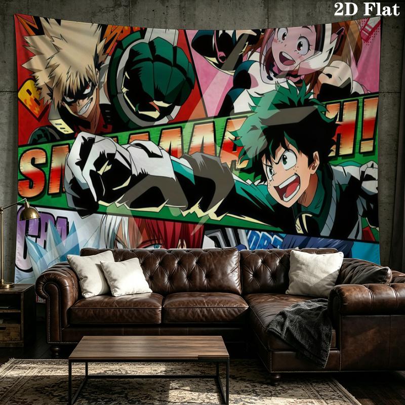 My Hero Academia Wall Tapestry Aesthetic Wall Hanging Printed Fabric Blanket Decorative Tapestries for Bedroom Living Room Home Decor