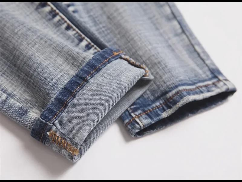 Męskie dżinsy Anir typu slim fit z haftem - Modny styl studencki, obcisłe i do wszystkiego