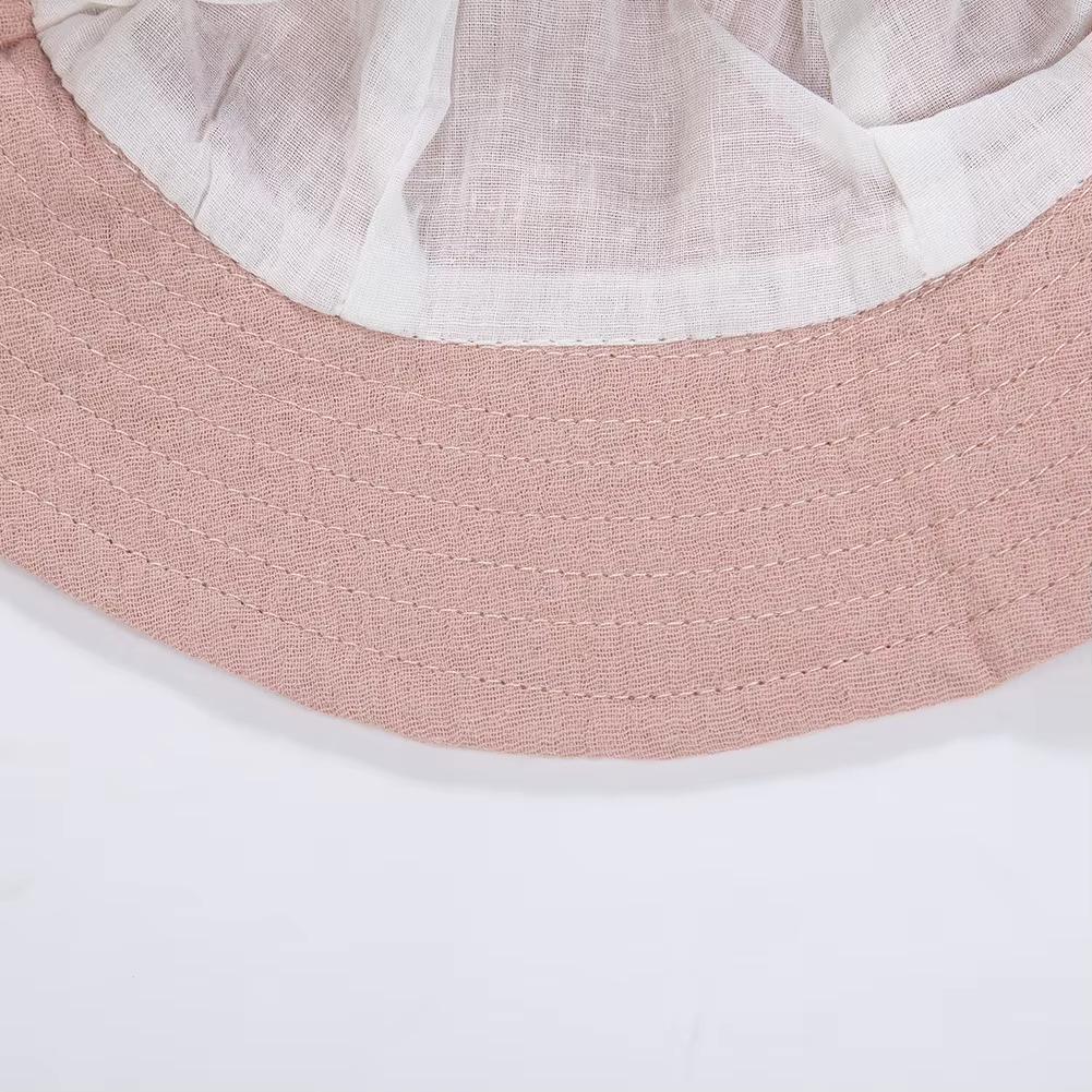 3-12M Children Fisherman's Cap Muslin Cotton Panama for Kids Baby Girl Boy Sun Hat Solid Color UV Bucket Hat Child Outdoor Cap