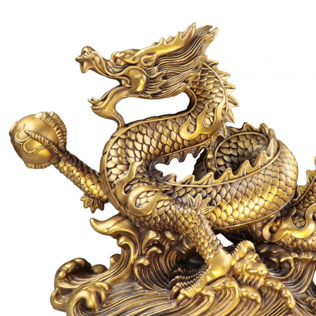 Čínská socha draka Feng Shui Měděná, Čínská figurka Ozdoba, Dekorativní
