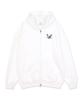 Astral Projection Crows Oversized Wide Shoulder Zip-Up Hoodie_White