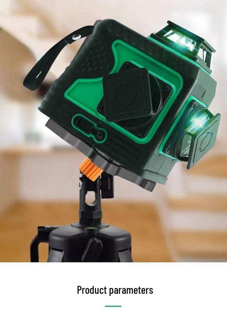 12-Line High Precision Infrared Laser Level for Outdoor Woodworking - Red/Green Light